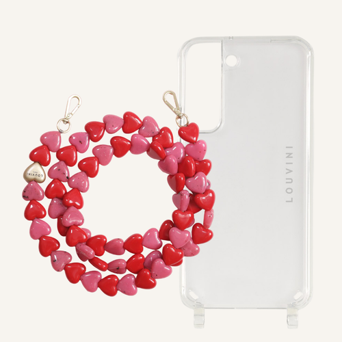 Coque Charlie & Chaîne Cuore Rose-Rouge (Samsung)