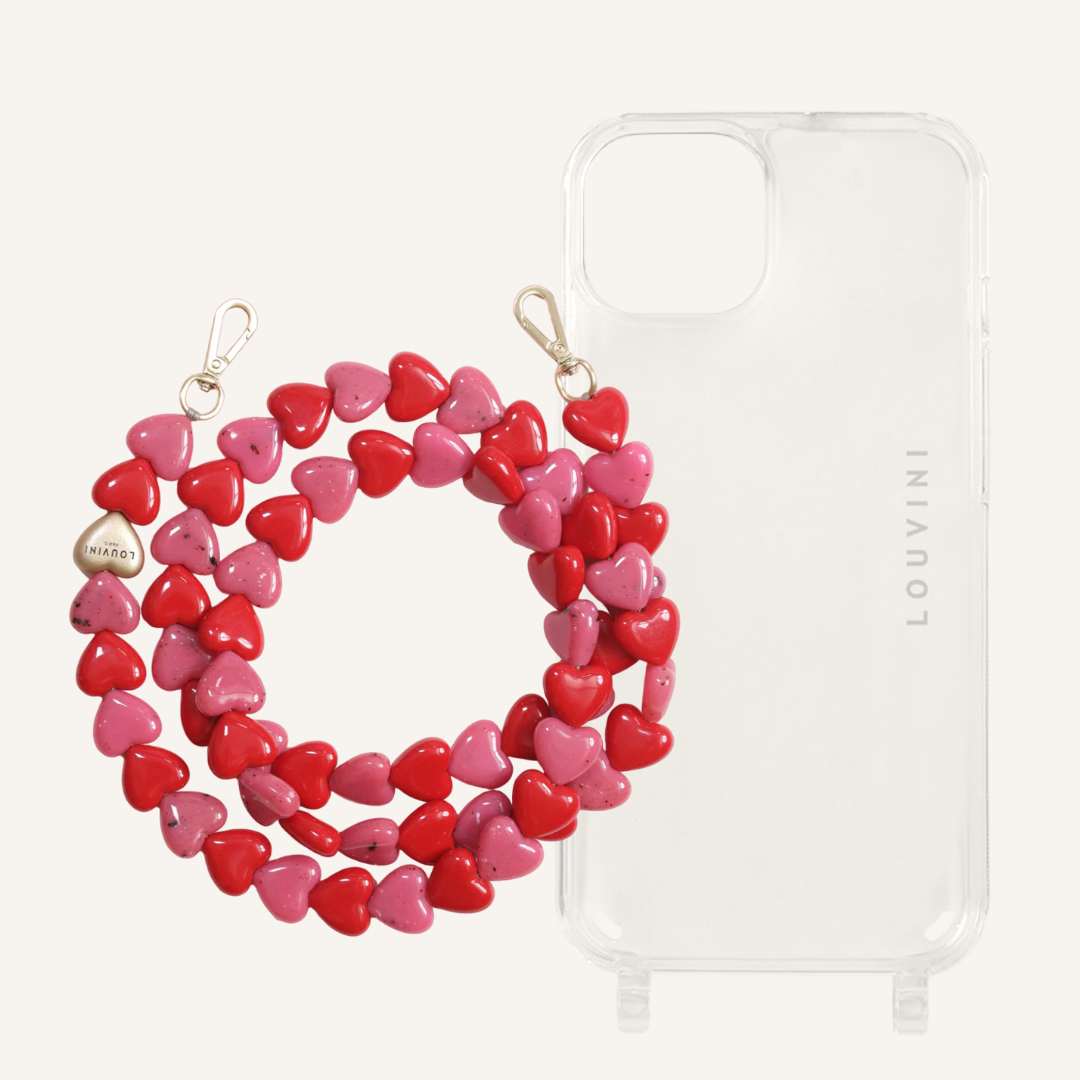 Charlie iPhone Case & Cuore Red-Pink Chain