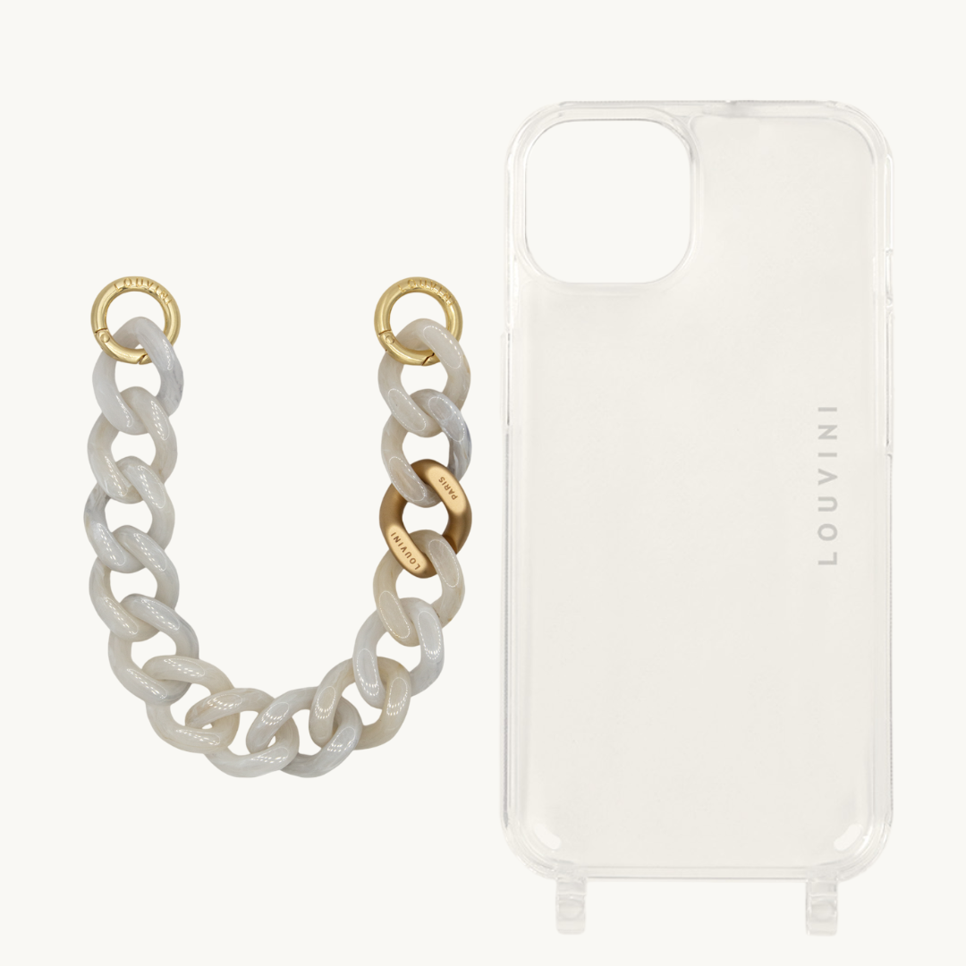 Charlie iPhone Case & Petit Marbled White Chain