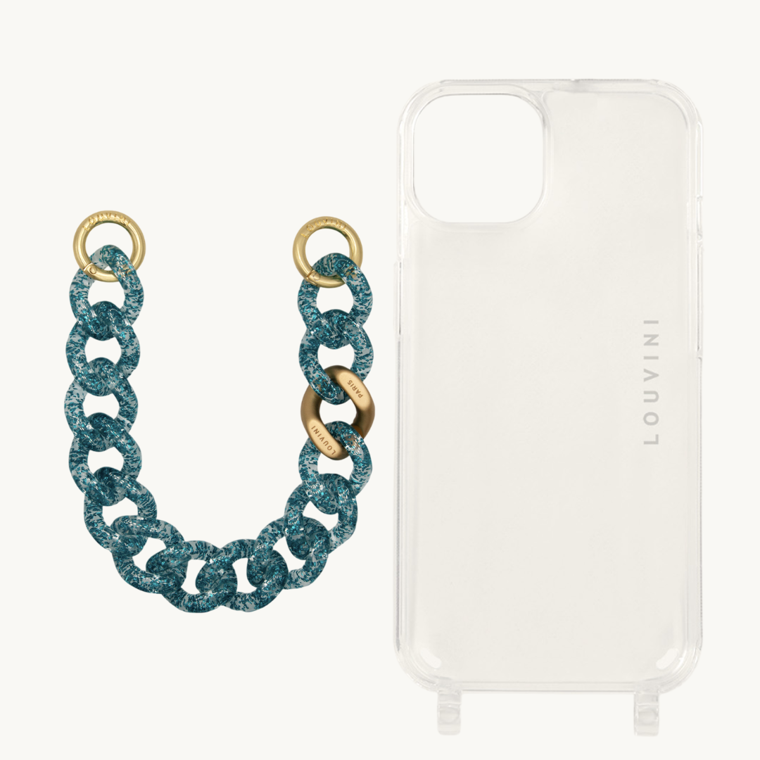 Charlie iPhone Case & Petit Zoe Iced Blue Chain