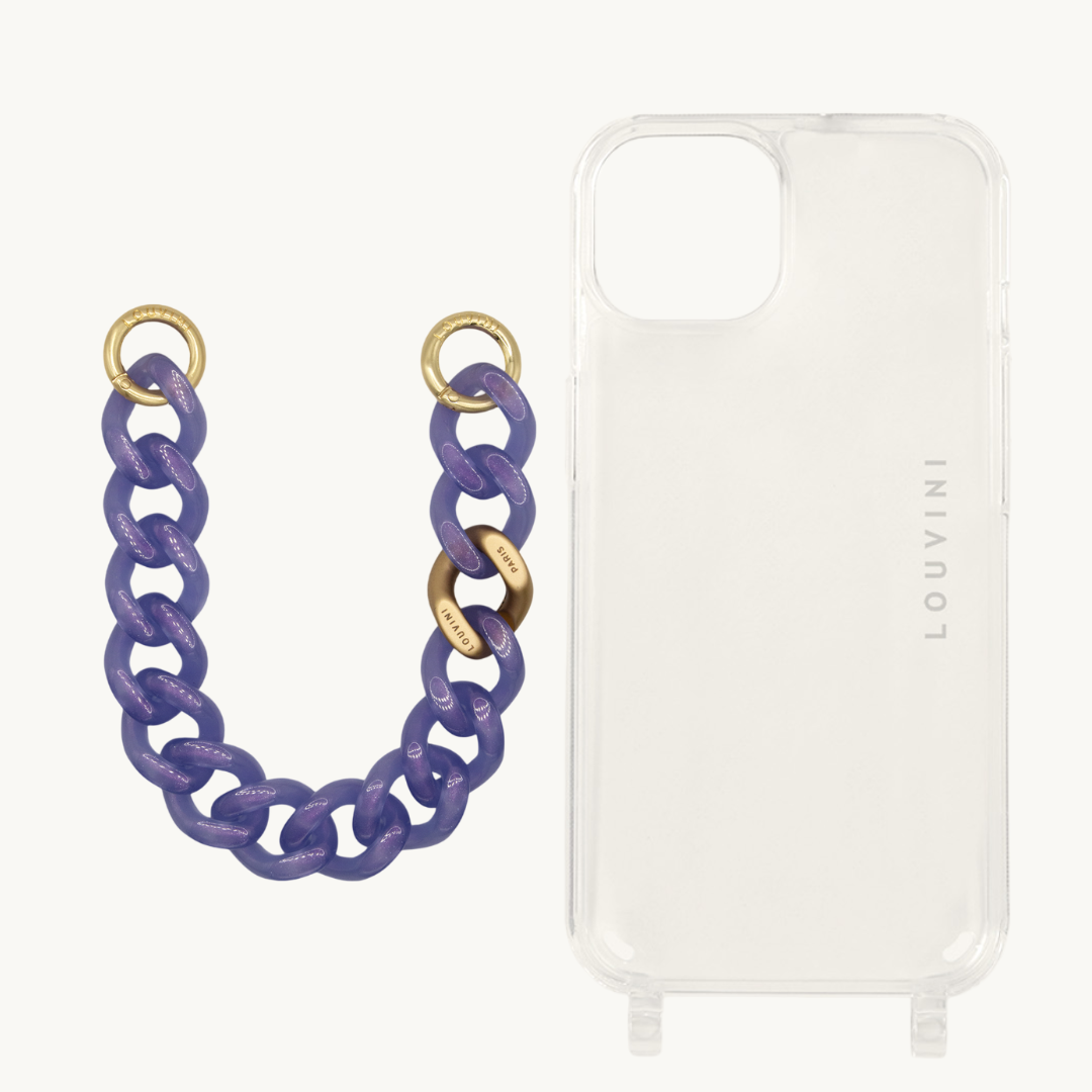 Charlie iPhone Case & Petit Zoe Iced Mauve Chain