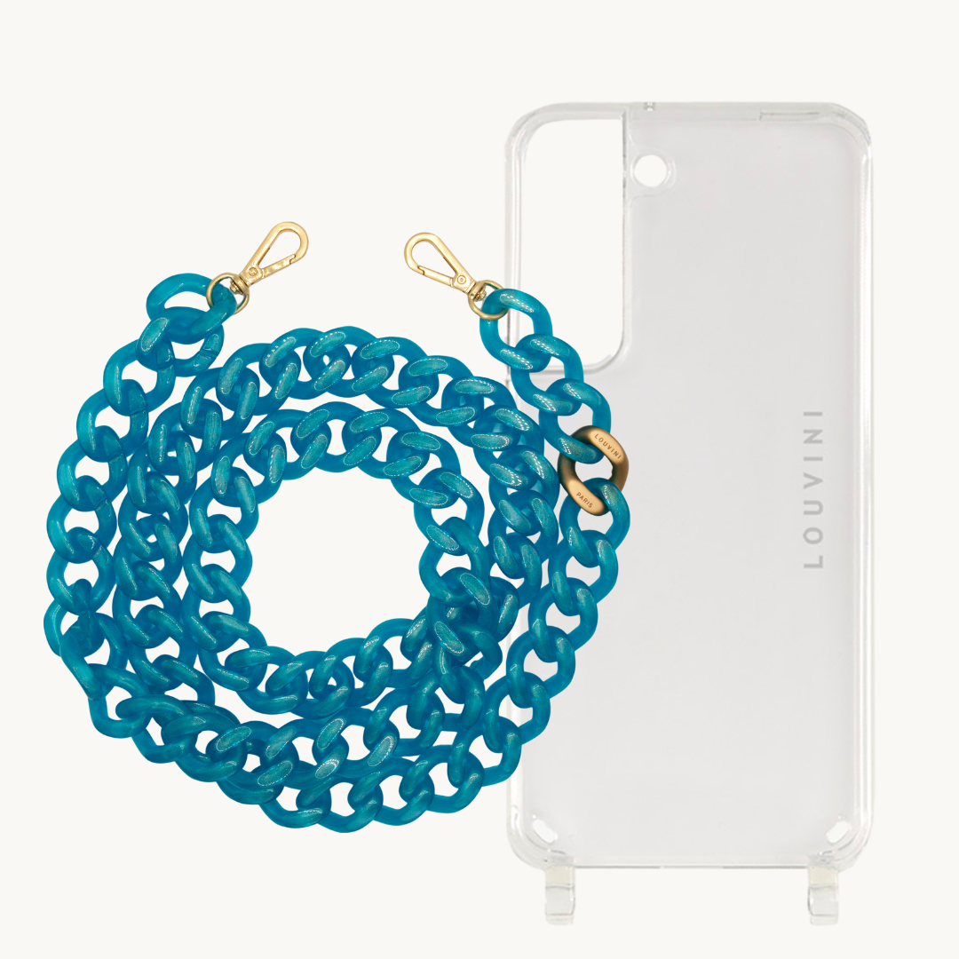 Coque Charlie (Samsung) & chaîne Zoé Bleu Glacé