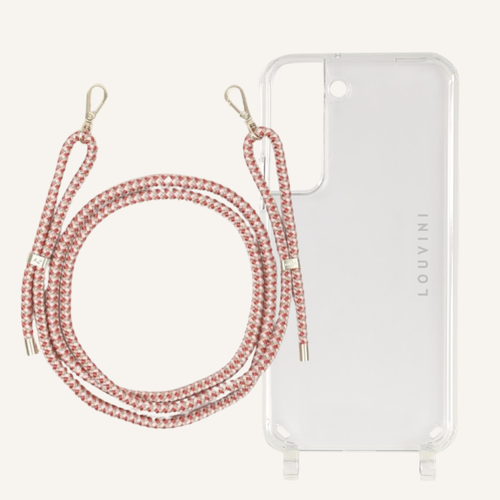 Coque Charlie & cordon Tessa rose-rouge (Samsung)