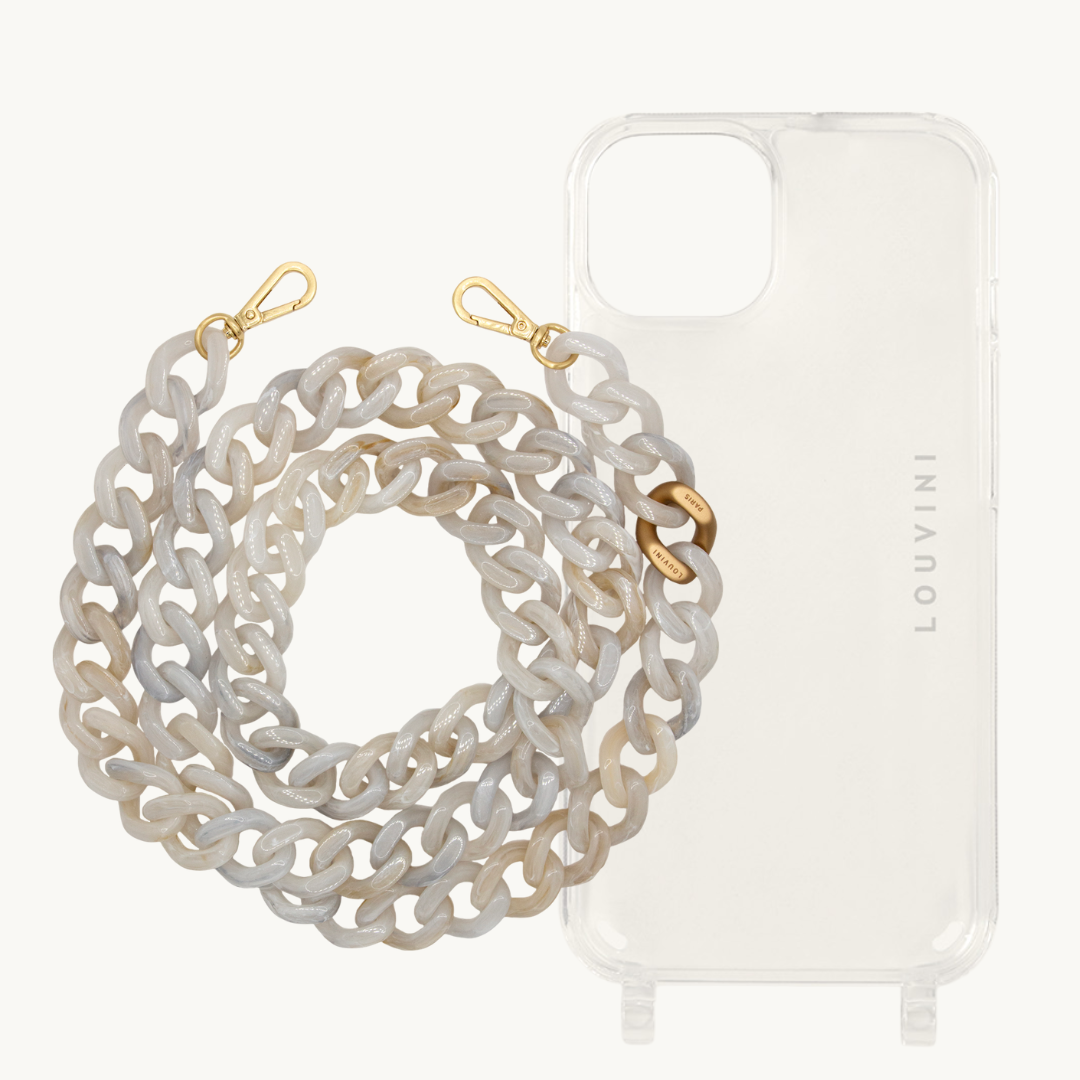 Charlie iPhone Case & Zoe Marbled White Chain