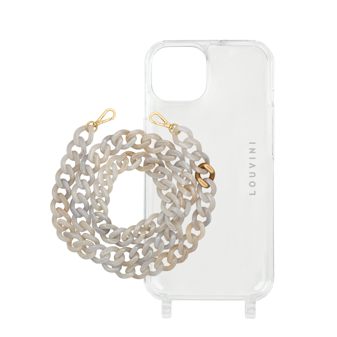 Charlie iPhone Case & Zoe Marbled White Chain