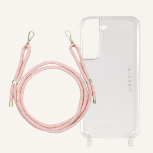 Coque Charlie & cordon Tessa Rose poudré (Samsung)