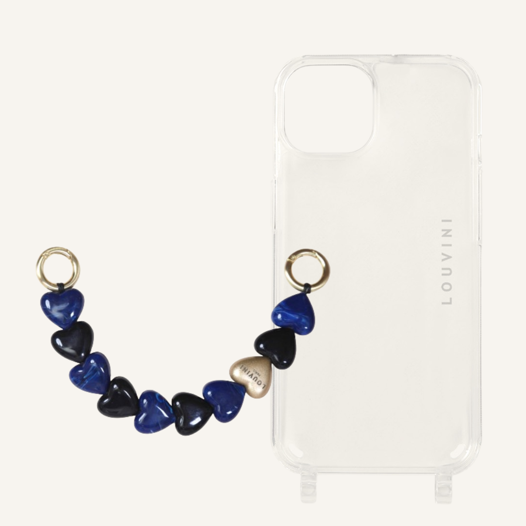 Charlie iPhone Case & Petit Cuore chain Black-Navy