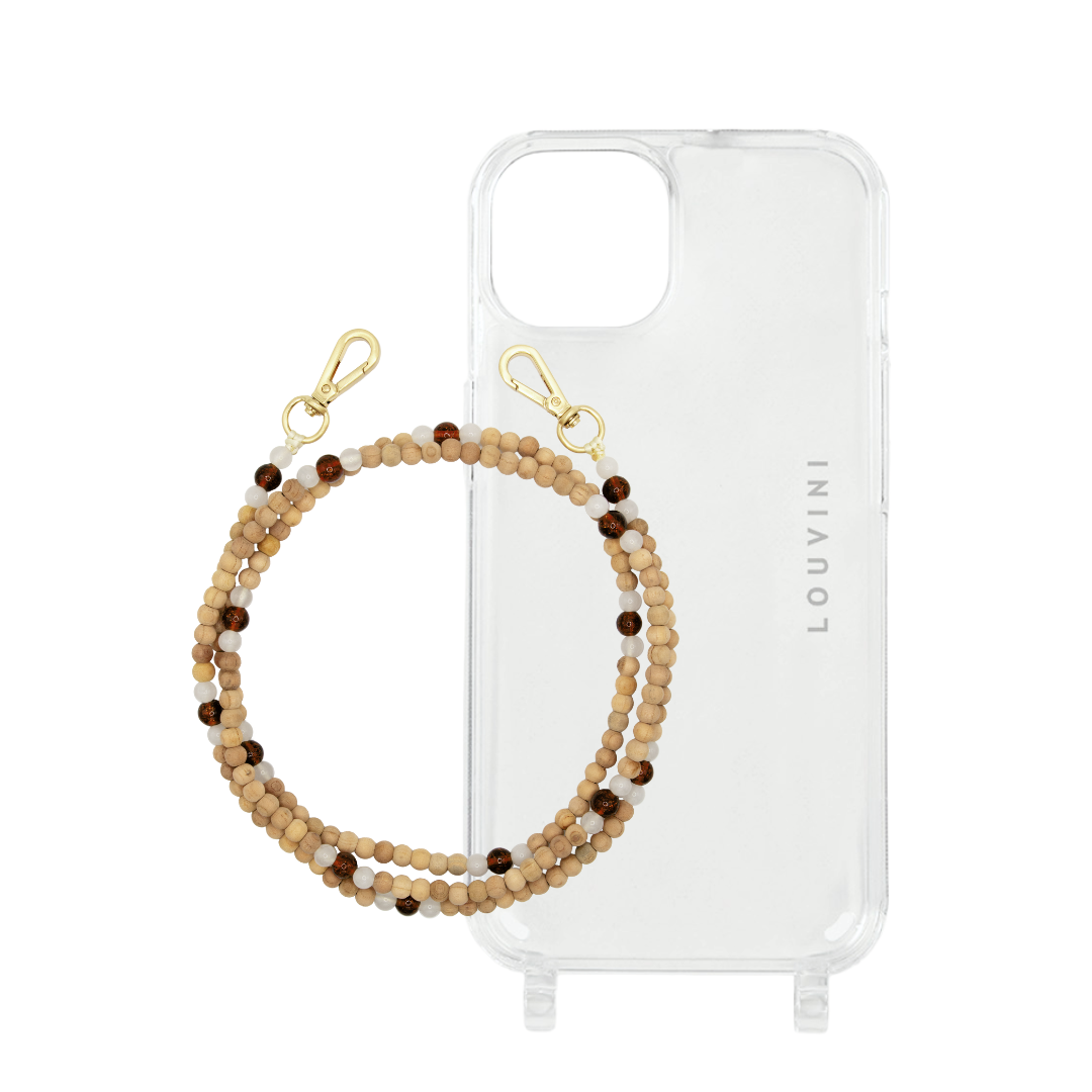 Charlie iPhone Case & Arielle "White-Brown" Strap