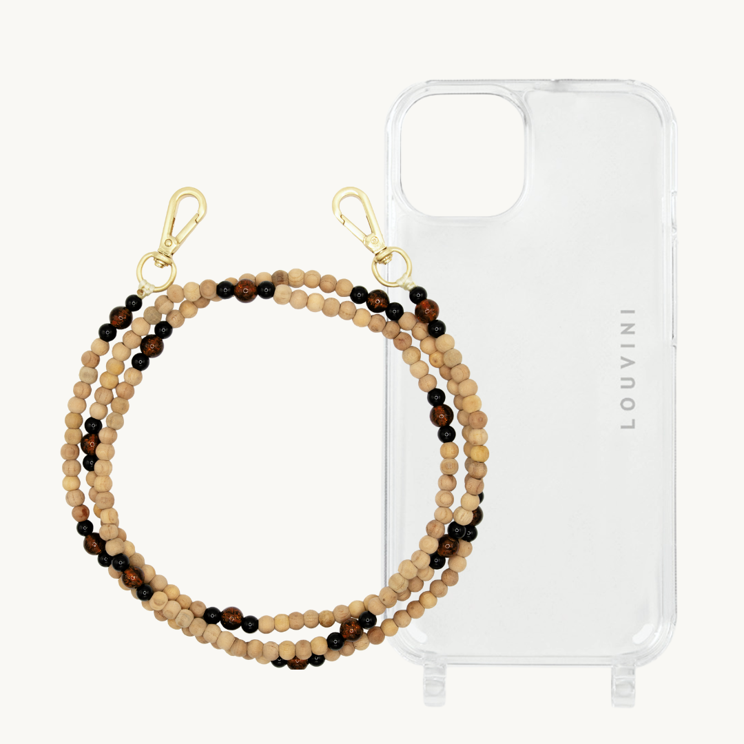 Charlie iPhone Case & Arielle "Black-Brown Sparkle" Strap