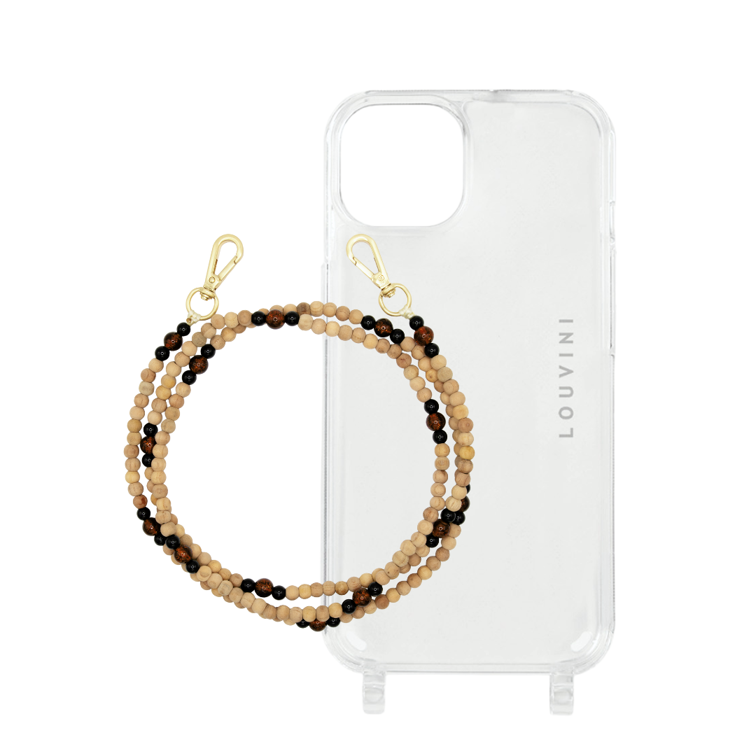 Charlie iPhone Case & Arielle "Black-Brown Sparkle" Strap