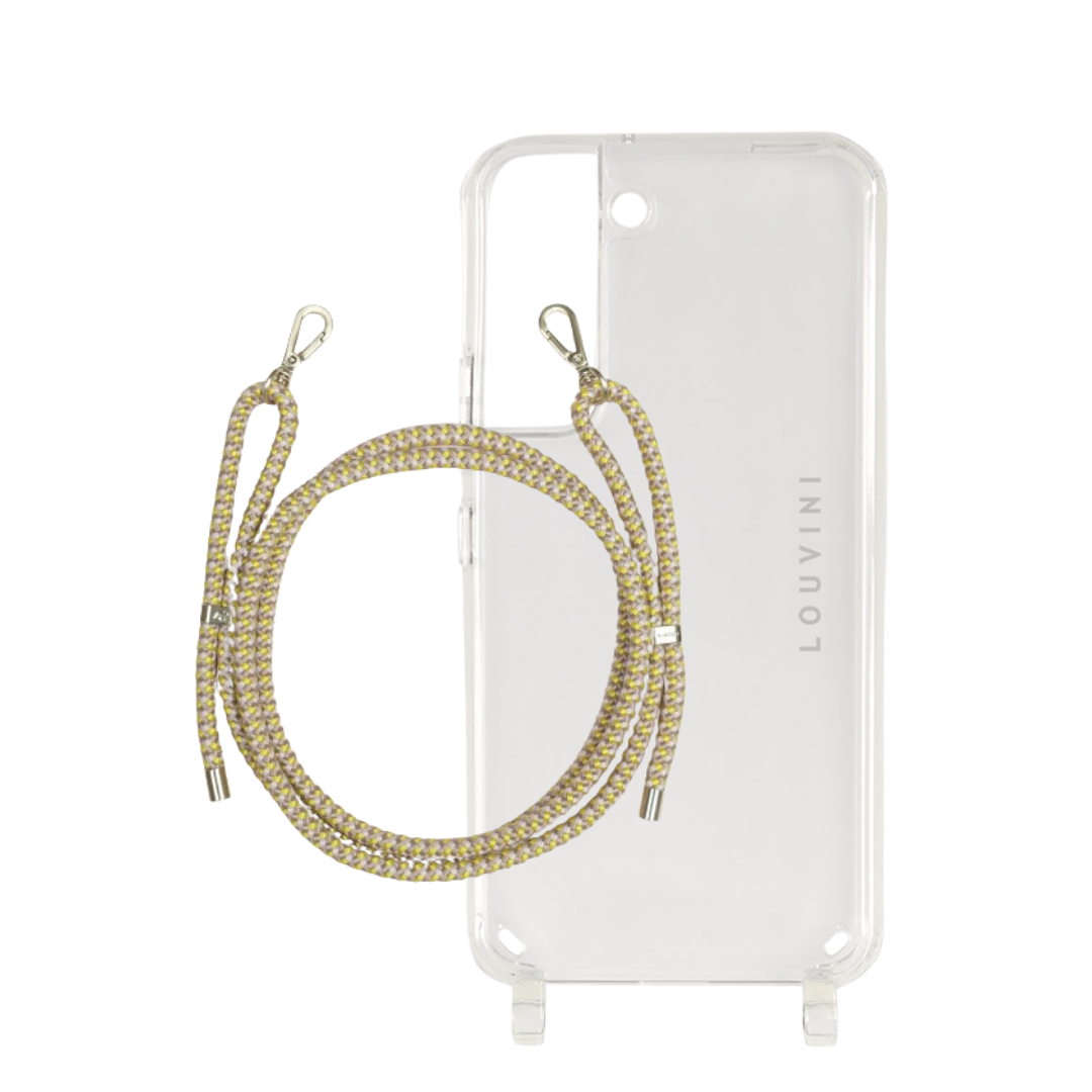 Coque Charlie & cordon Tessa Jaune-Rose (Samsung)