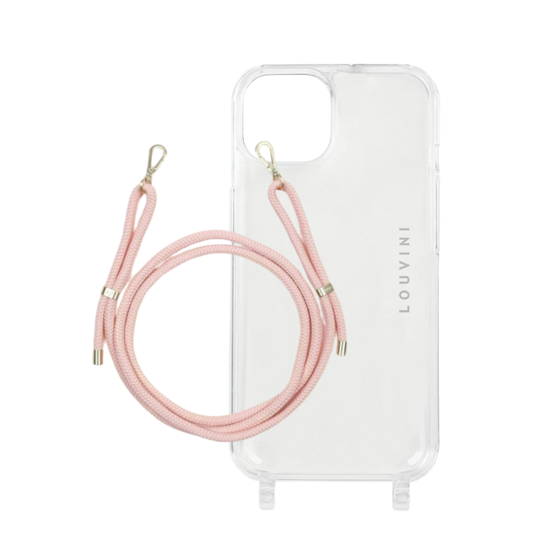 Coque Charlie iPhone & cordon Tessa Rose poudré