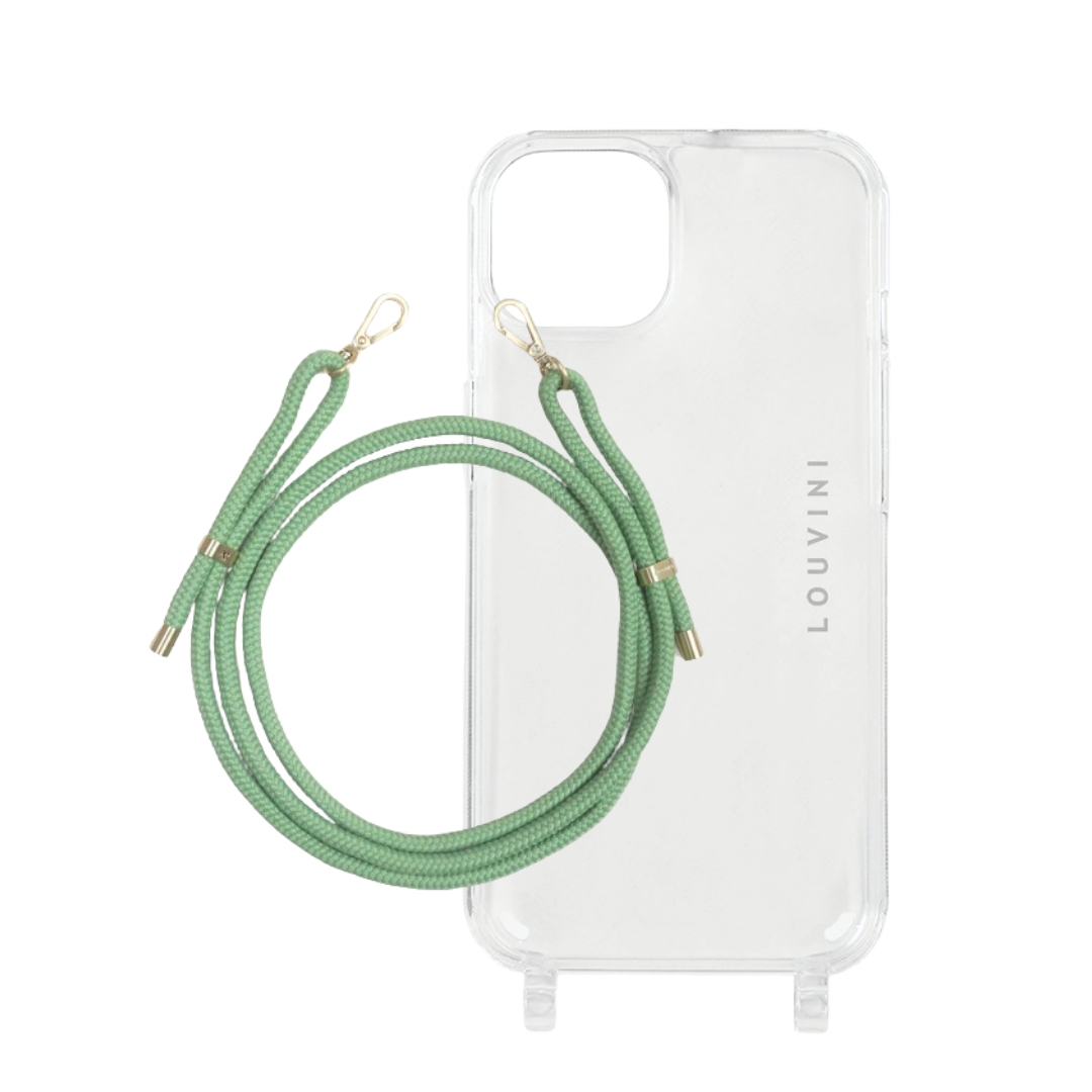 Coque Charlie iPhone & cordon Tessa vert clair