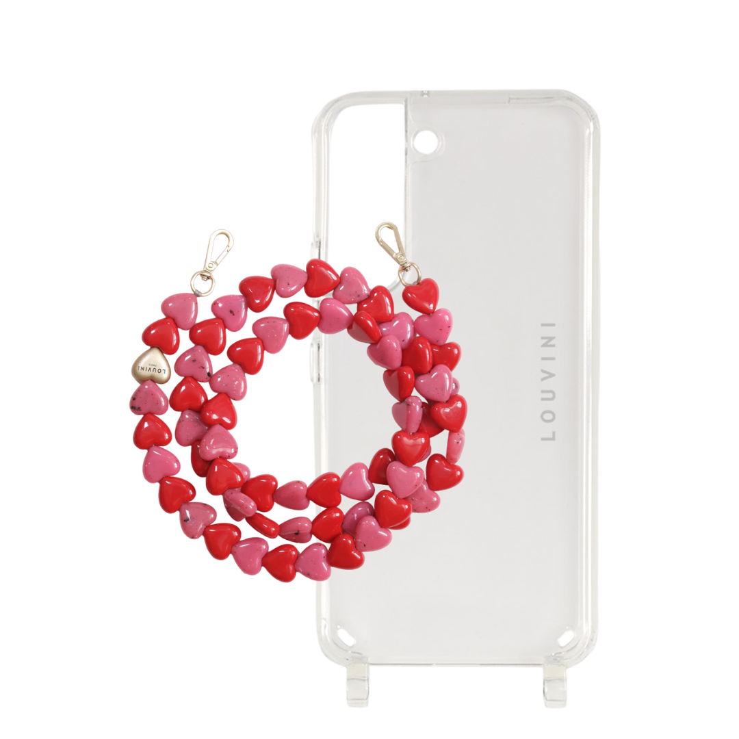 Coque Charlie & Chaîne Cuore Rose-Rouge (Samsung)