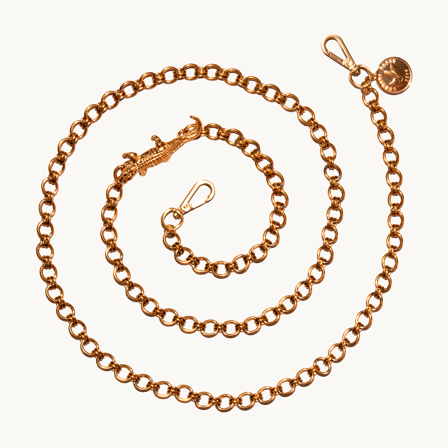 Chaîne de telephone dore croco