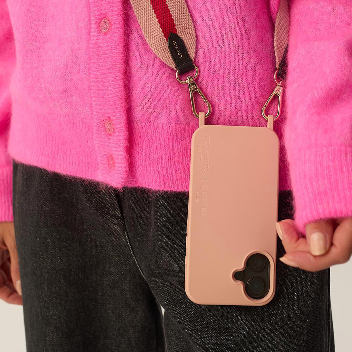 Coque iPhone MagSafe avec anneaux MILO x Des Petits Hauts - Rose