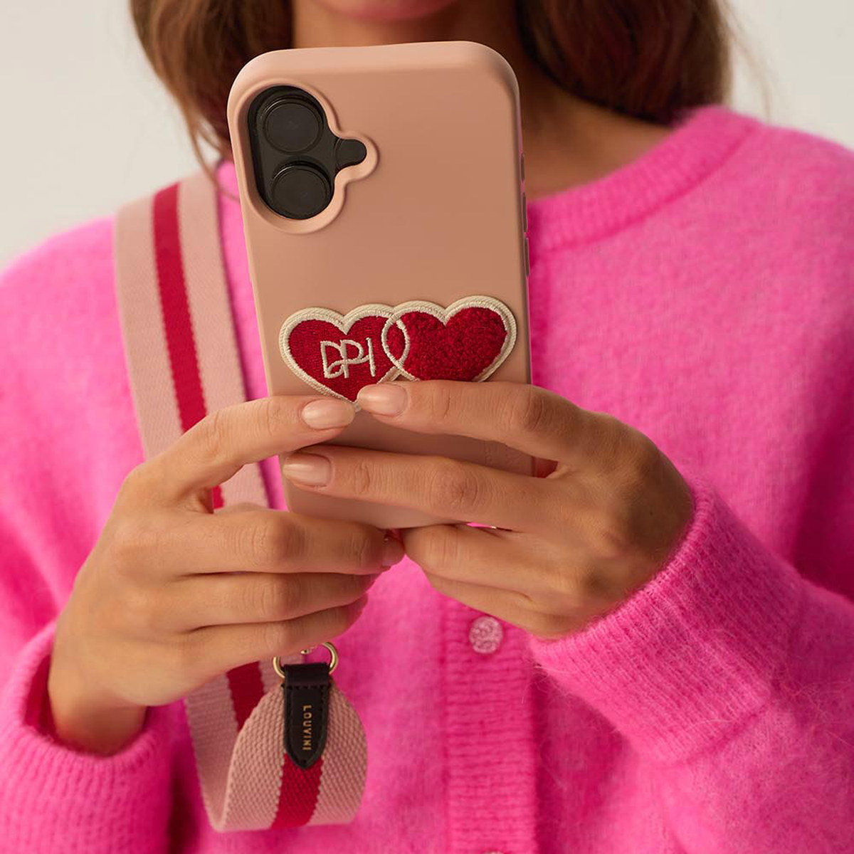 Coque iPhone MagSafe avec anneaux MILO x Des Petits Hauts - Rose