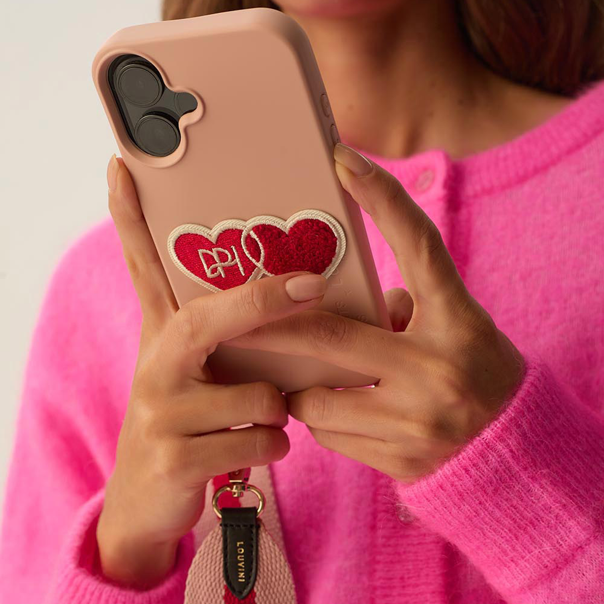 Coque iPhone MagSafe avec anneaux MILO x Des Petits Hauts - Rose