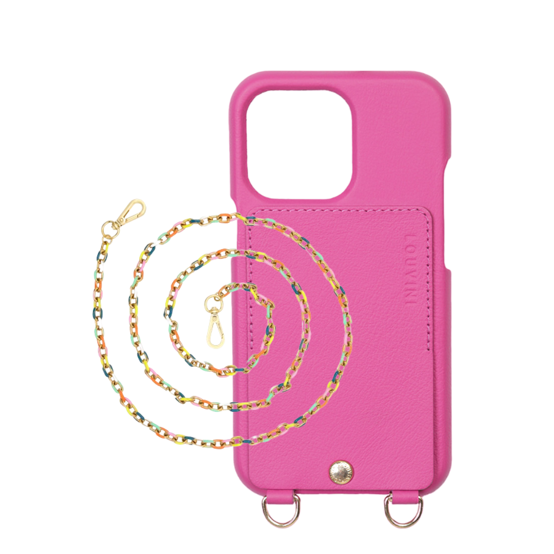 LOU Fuchsia Leather Case & MIA Fluo Chain