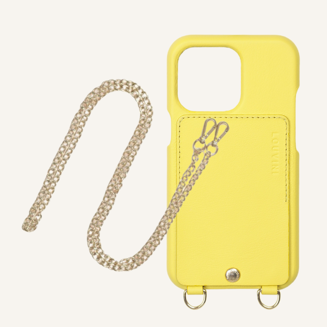 LOU Yellow Leather Case & ALICE Golden Chain