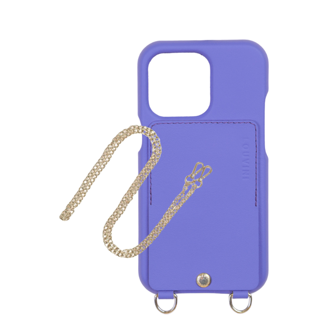 LOU Purple Leather Case & ALICE Golden Chain