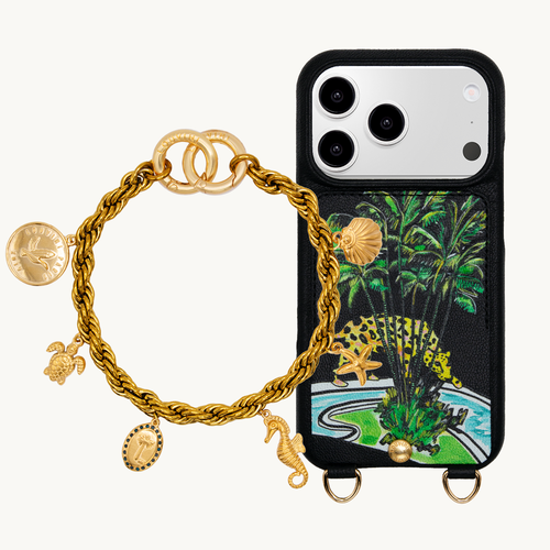 Coque iPhone LOU x FILIPE JARDIM Noir & Bracelet PETIT CELINE Jungle