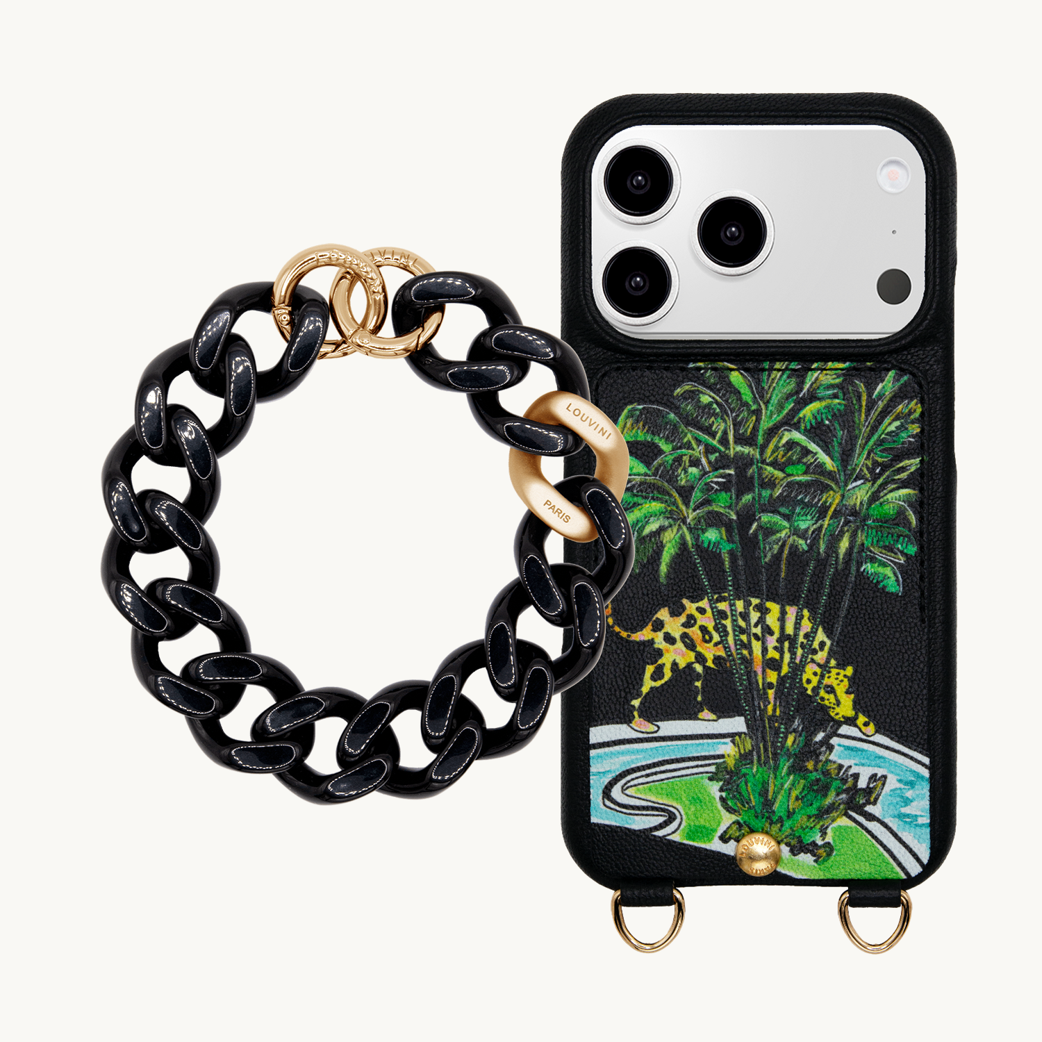 Coque iPhone LOU x FILIPE JARDIM Noir & bracelet PETIT ZOE Noir