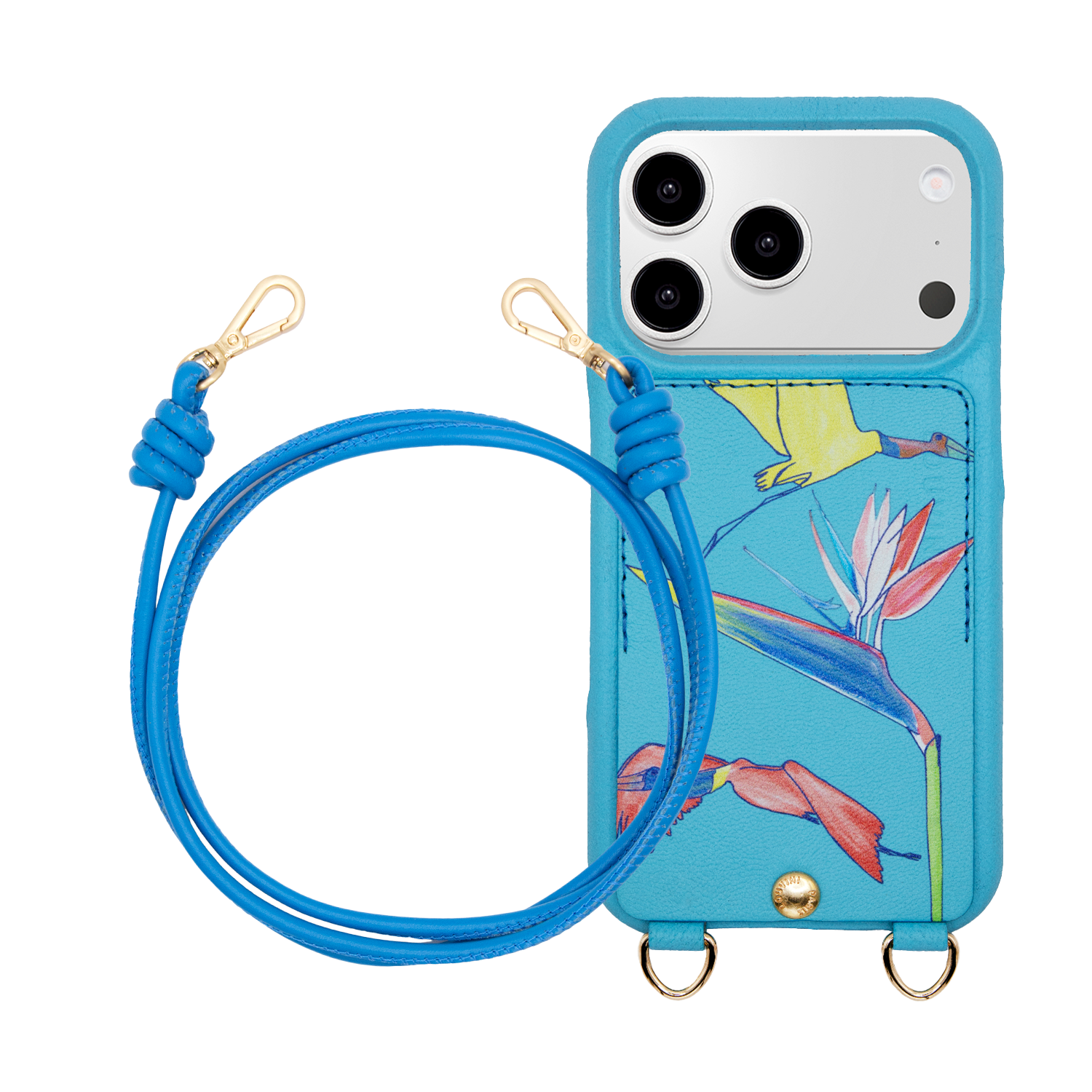 Coque iPhone LOU x FILIPE JARDIM Turquoise & Cordon KATE Azur