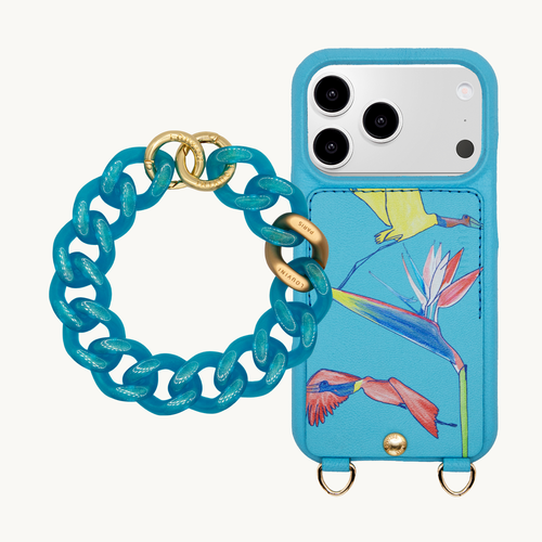 Coque LOU x FILIPE JARDIM Turquoise & bracelet PETIT ZOE Bleu Glacé