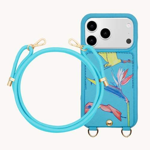 Coque iPhone LOU x FILIPE JARDIM Turquoise & Cordon TESSA Turquoise