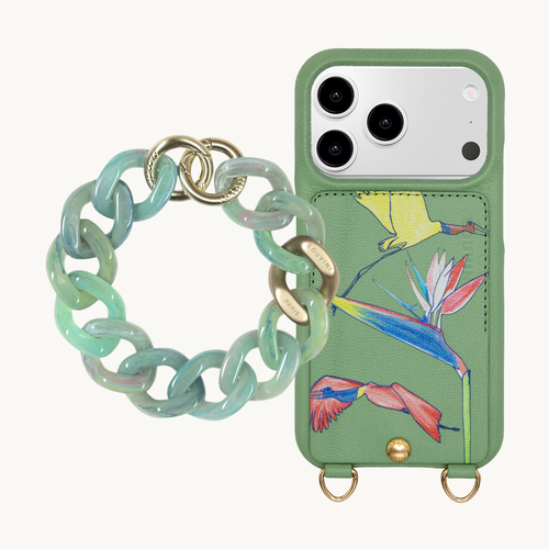 Coque LOU x FILIPE JARDIM Vert Clair & bracelet PETIT ZOE Vert-Jade