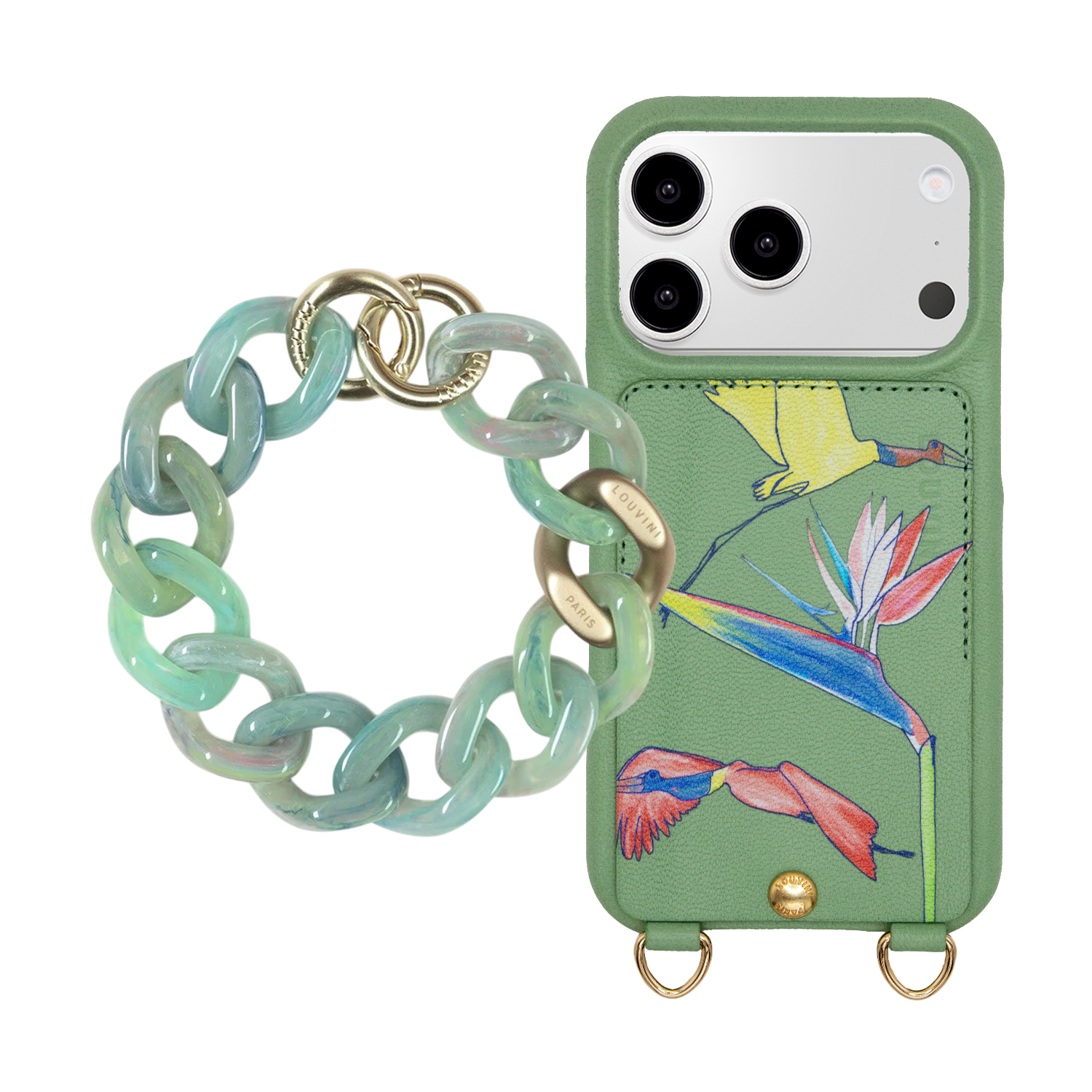 Coque LOU x FILIPE JARDIM Vert Clair & bracelet PETIT ZOE Vert-Jade