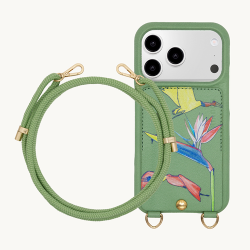 Coque iPhone LOU x FILIPE JARDIM Vert clair & Cordon TESSA Vert clair
