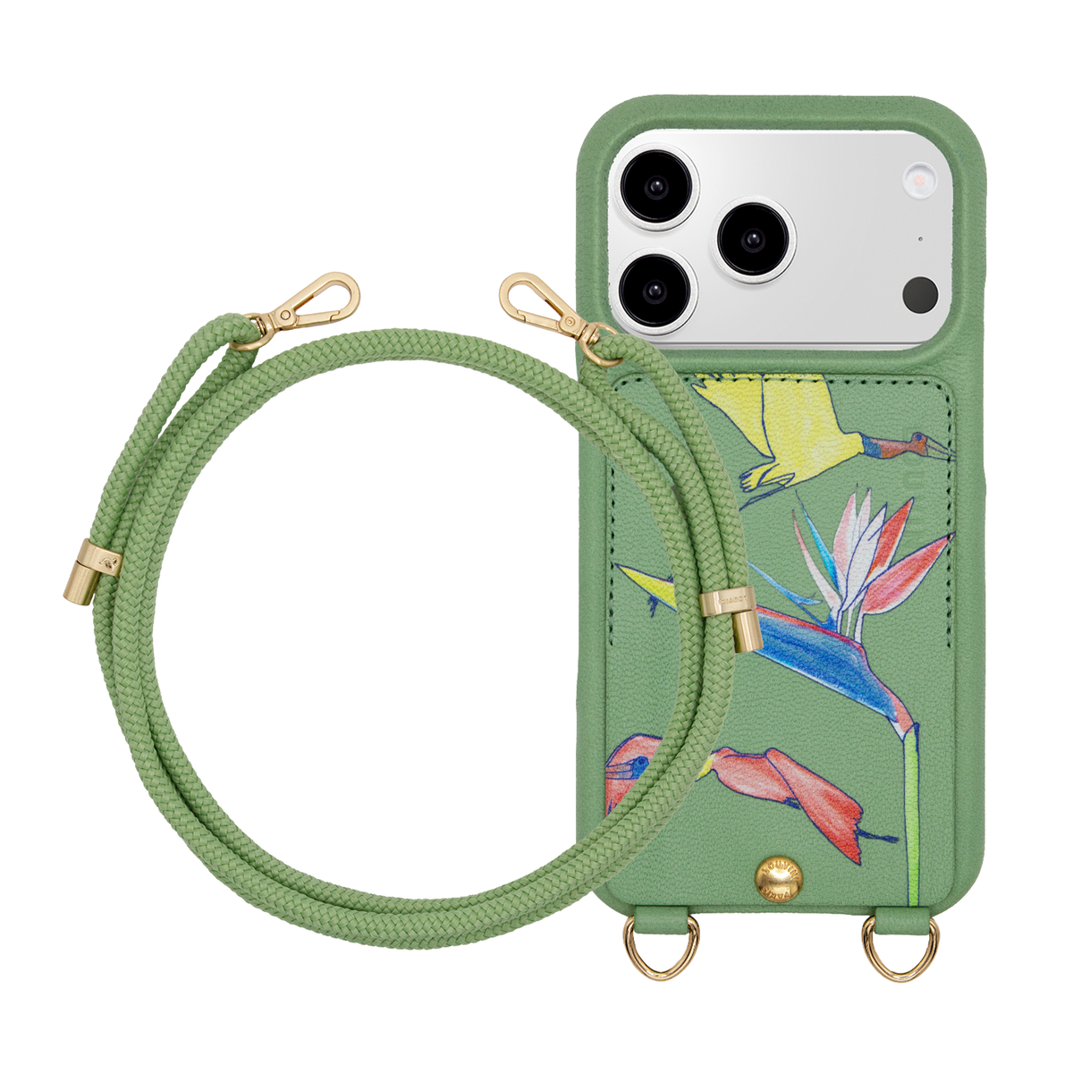 Coque iPhone LOU x FILIPE JARDIM Vert clair & Cordon TESSA Vert clair