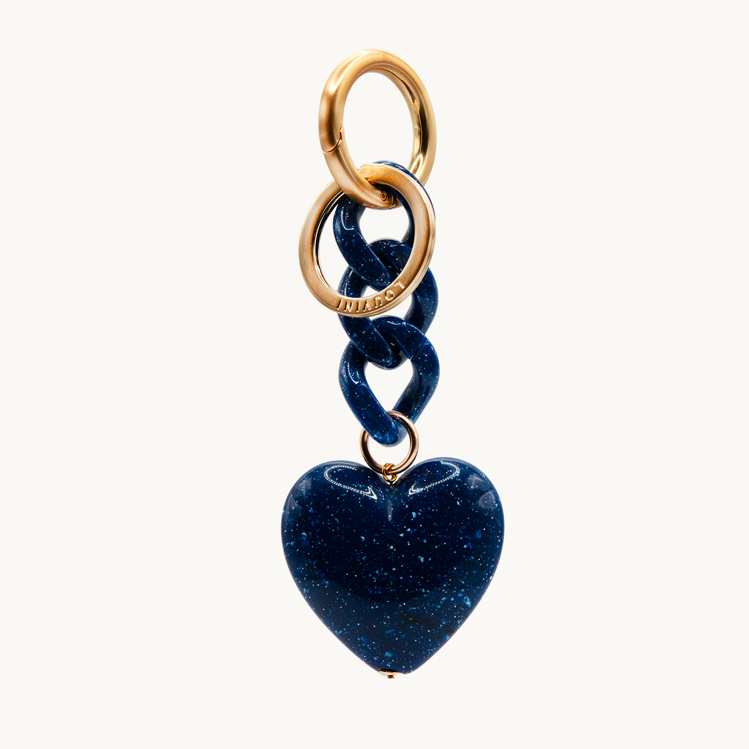 PORTE-CLÉ GRAND COEUR - Marine