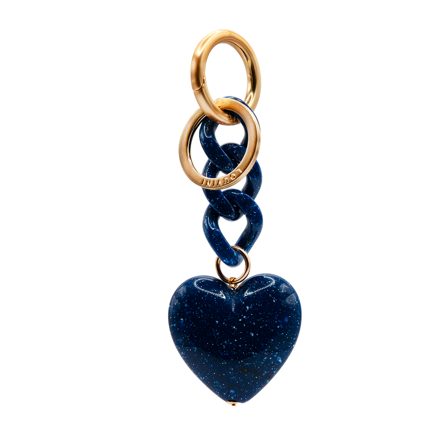 PORTE-CLÉ GRAND COEUR - Marine