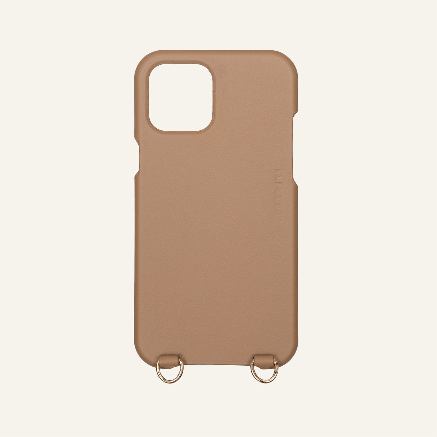 Coque iPhone MagSafe cuir camel avec anneaux MAX personnalisable