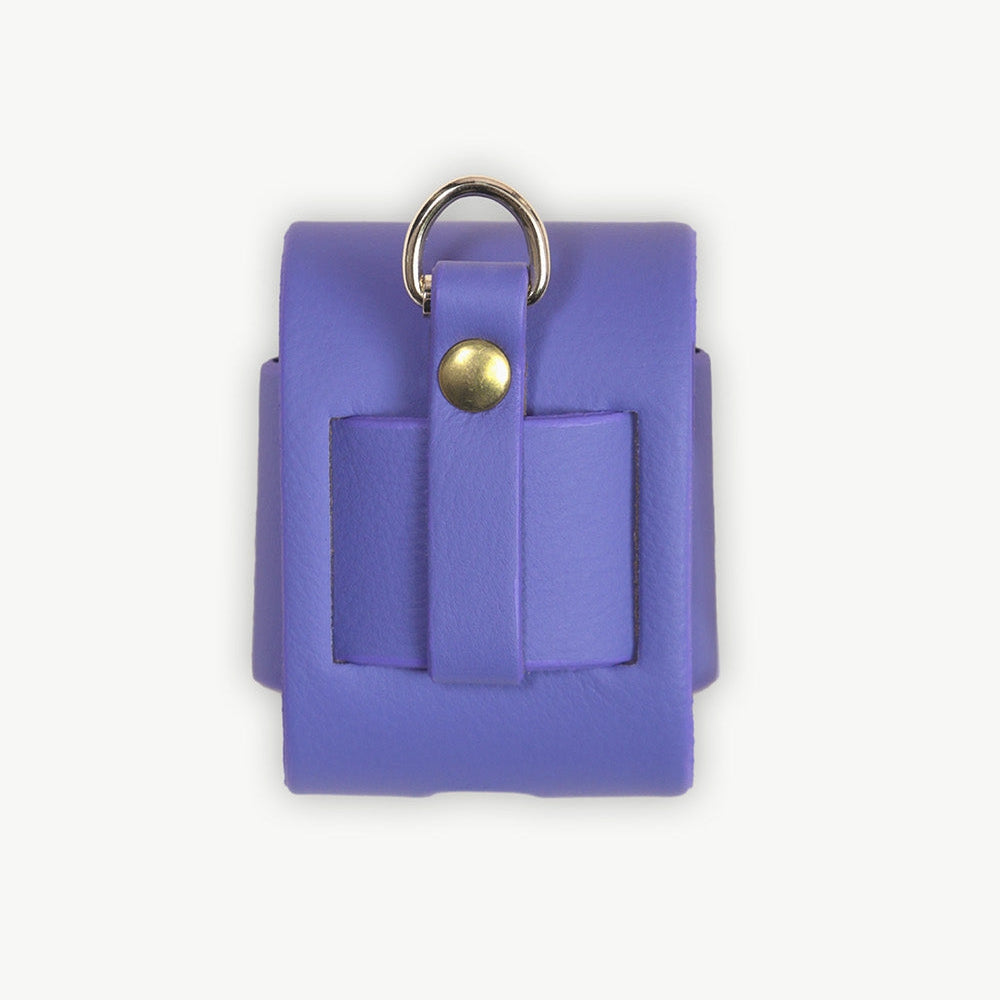 Étui pour AirPods violet en cuir