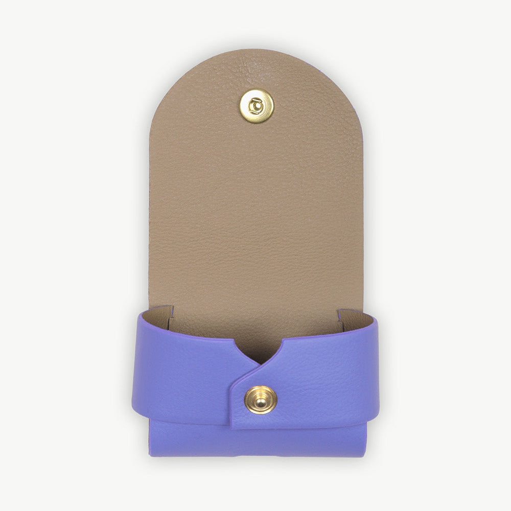 Étui pour AirPods violet en cuir