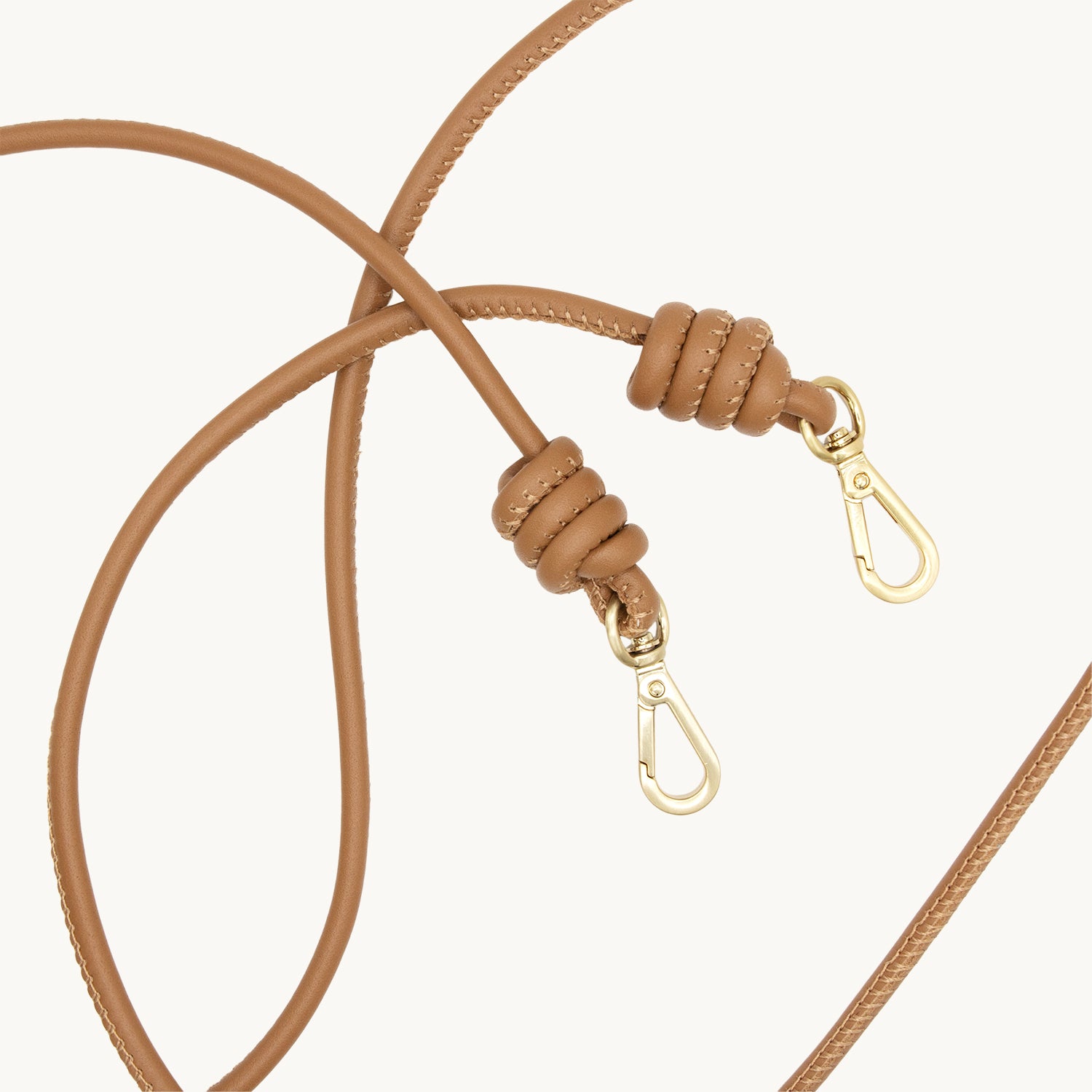 Cordon de telephone bandouliere en cuir camel
