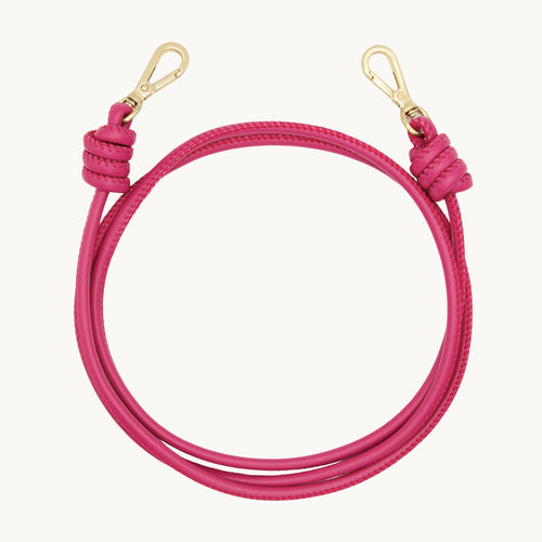 cordon en cuir pour telephone bandouliere rose Fuchsia