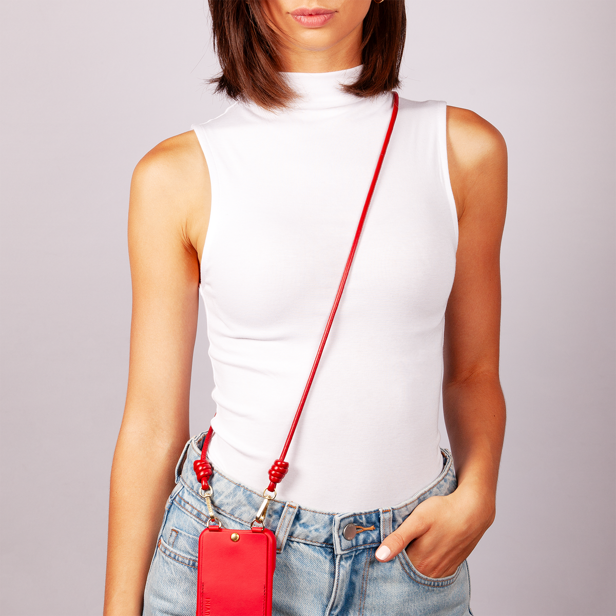 Cordon cuir KATE - Rouge