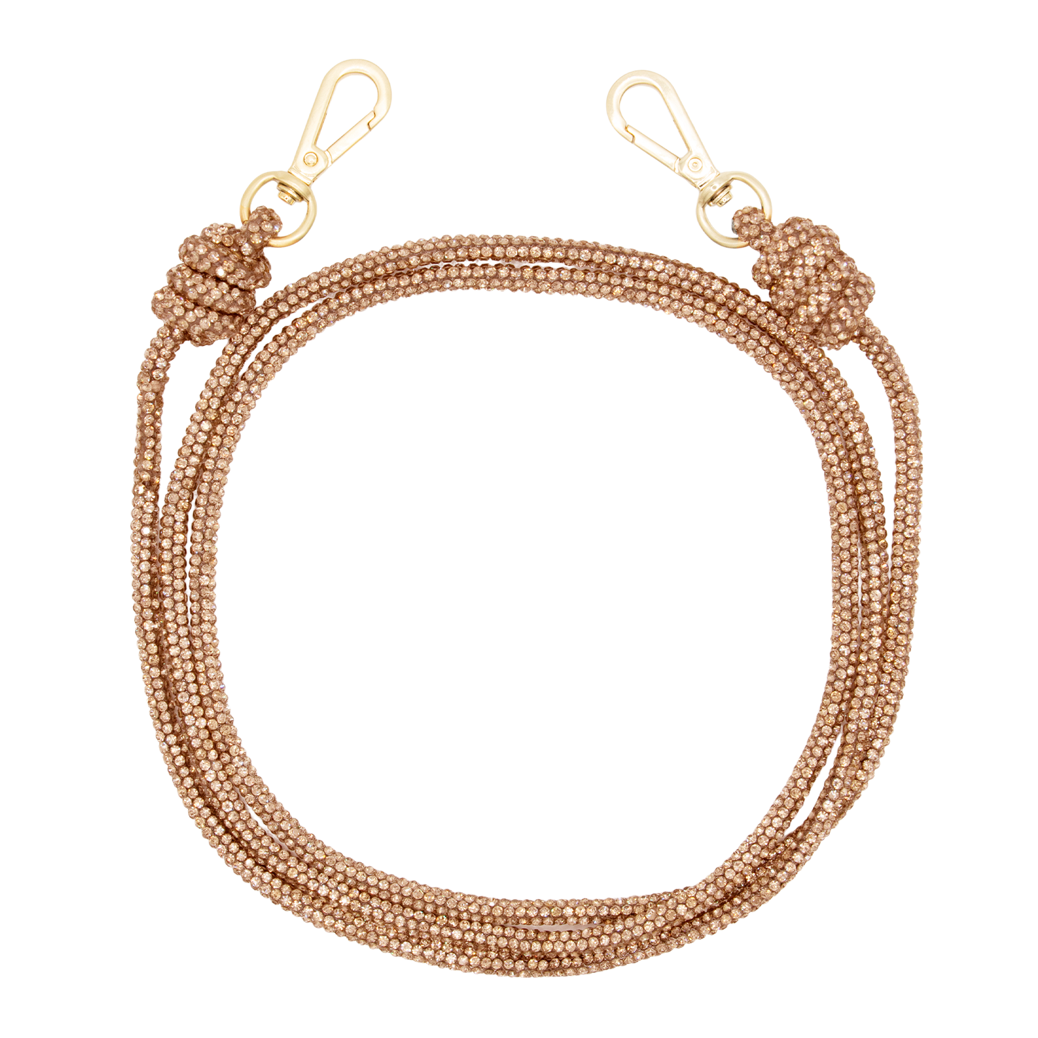 Cordon de telephone bandouliere a strass bronze