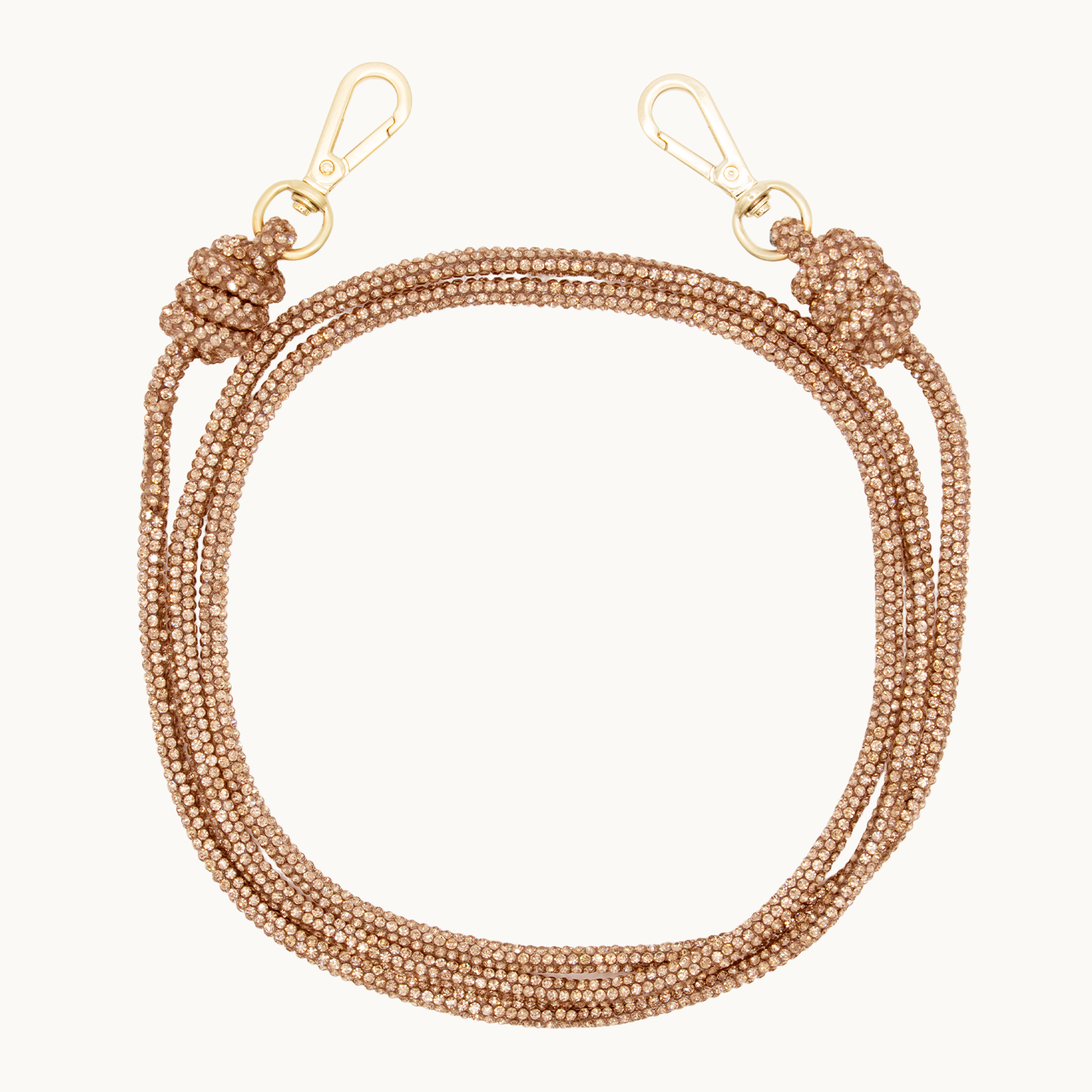 Cordon de telephone bandouliere a strass bronze