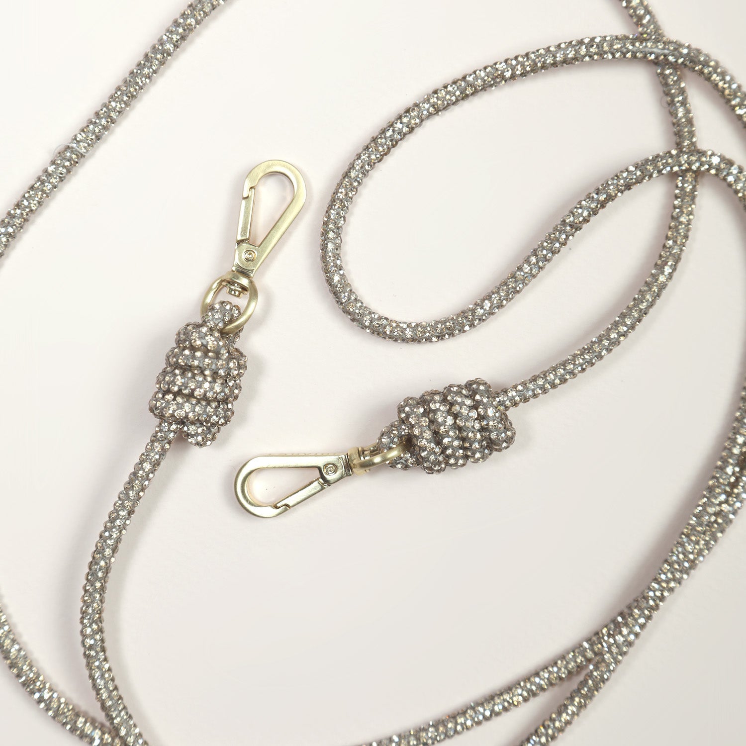 Cordon de telephone bandouliere a strass dore