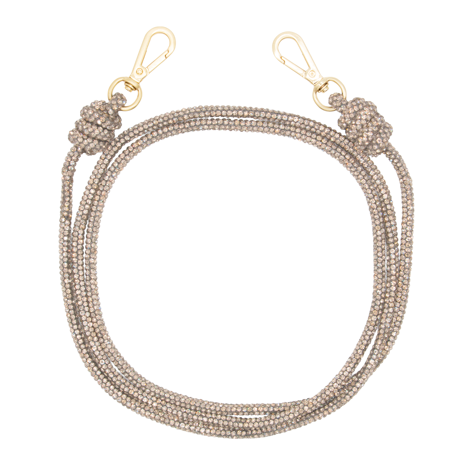 Cordon de telephone bandouliere a strass dore