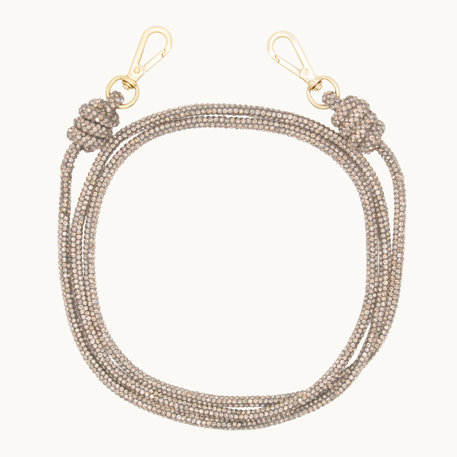 Cordon de telephone bandouliere a strass dore