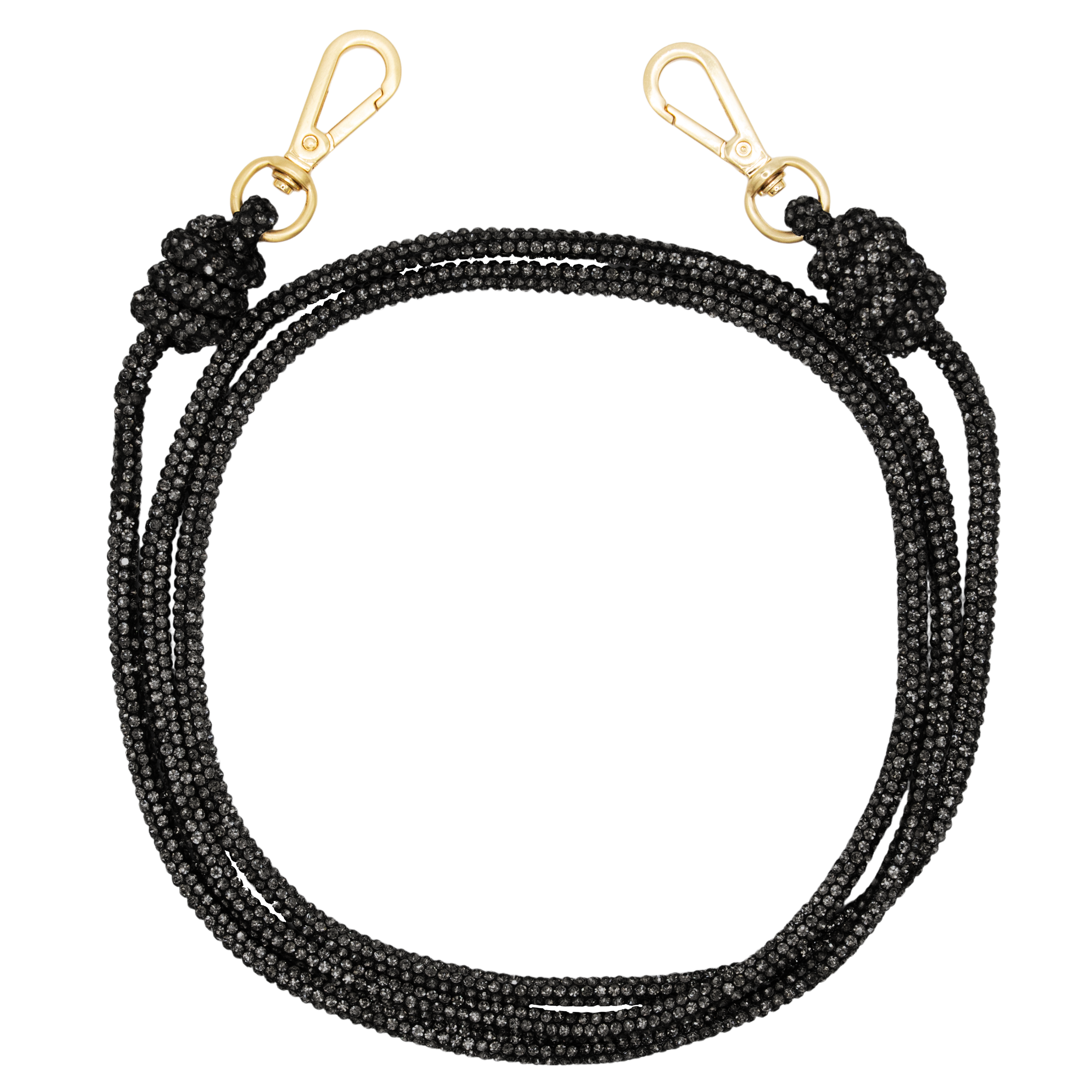 Cordon de telephone bandouliere a strass noir