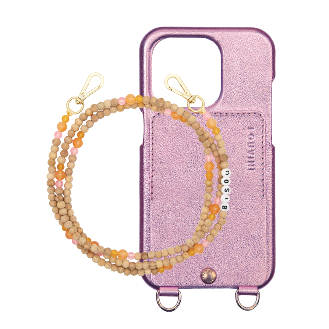 Lou Pink Metallic Case & Arielle Bisou Chain