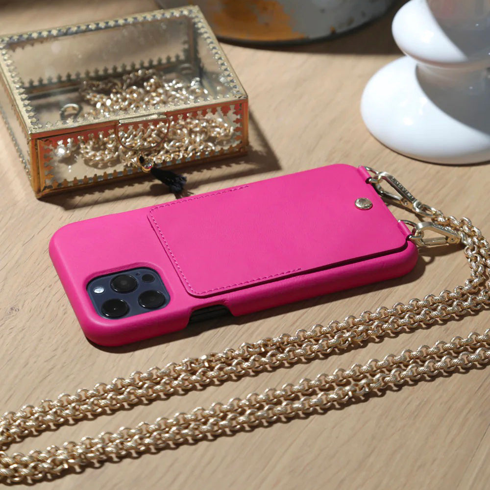 LOU Fuchsia Leather Case & SAVANA Chain